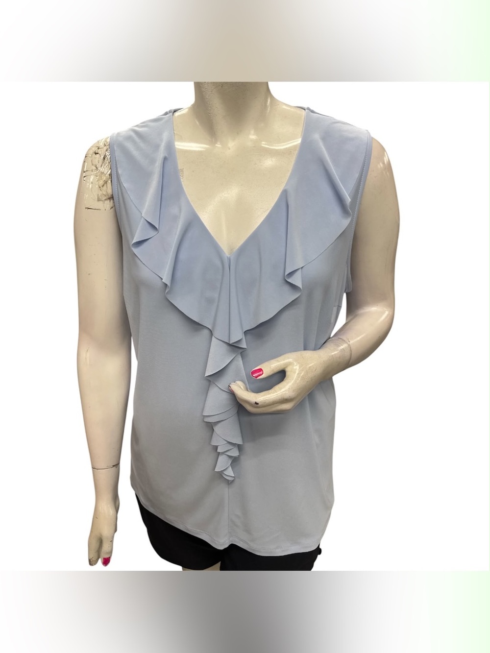 Laura NWT Light Blue Ruffle V-Neck Sleeveless Camisole Size 3X